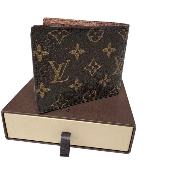 Louis Vuitton Men's Brown Monogram Bifold Wallet Billfold Card Holder SP0185 - Picture 1 of 12